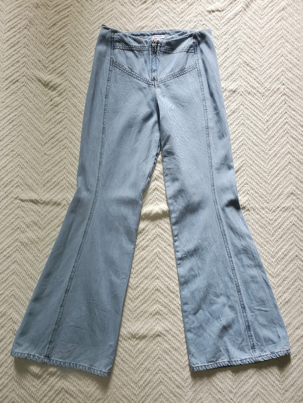 Gimaguas Organic Cotton Paneled Flare Jeans Light Wash